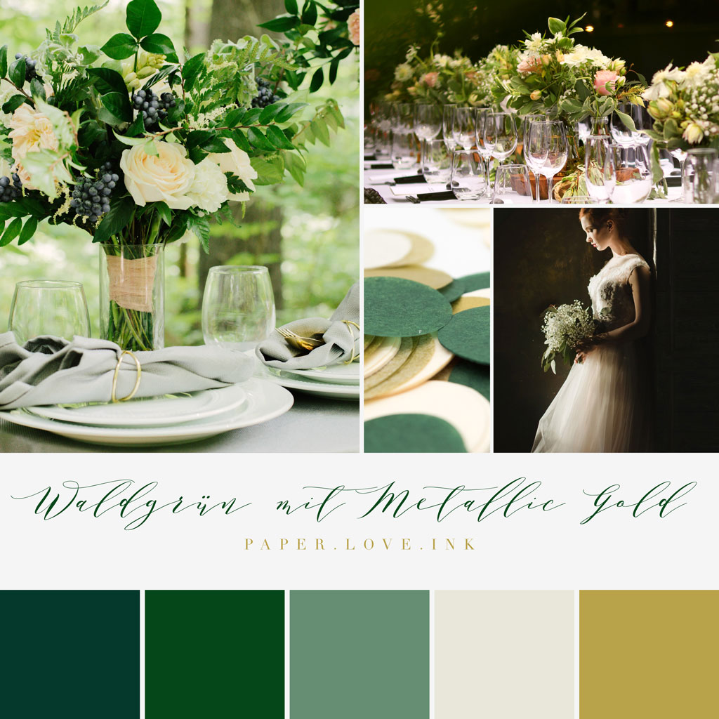 Farben Hochzeitspapeterie Hochzeitsfarbe Grün
