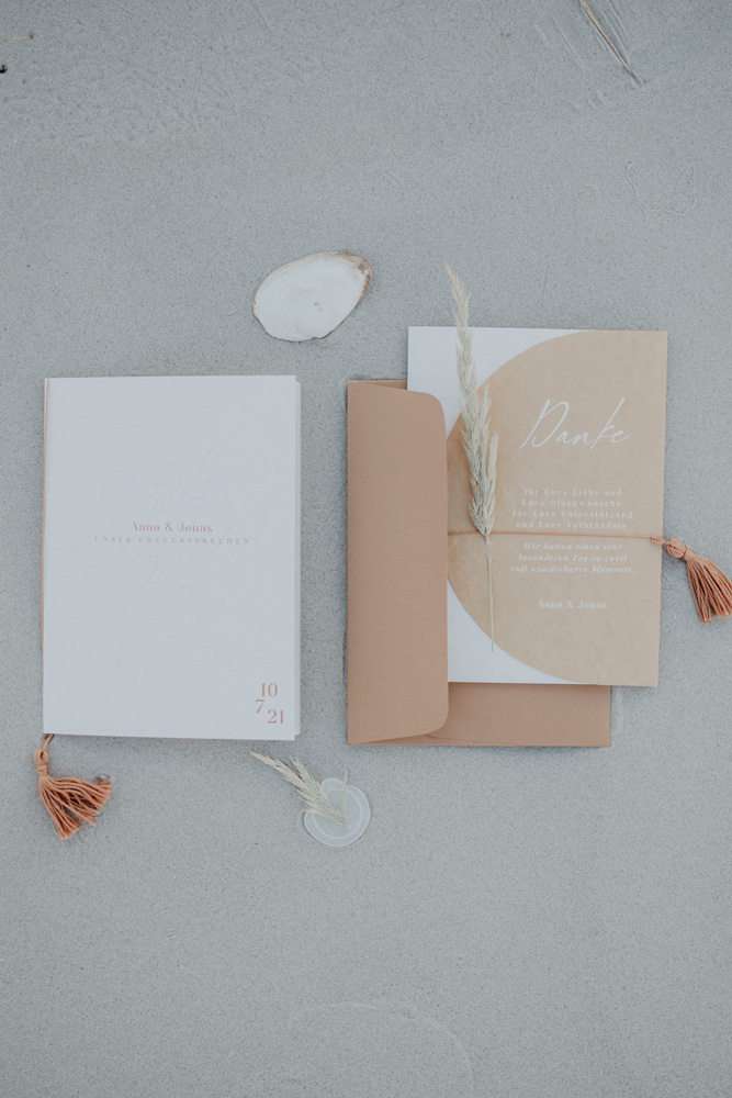 paperloveink Boho Vintage Beach Hochzeit Papeterie