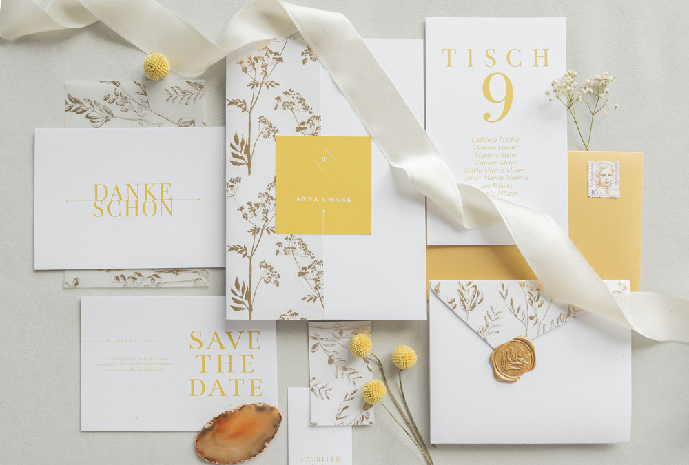 paperloveink hochzeitspapeterie gold